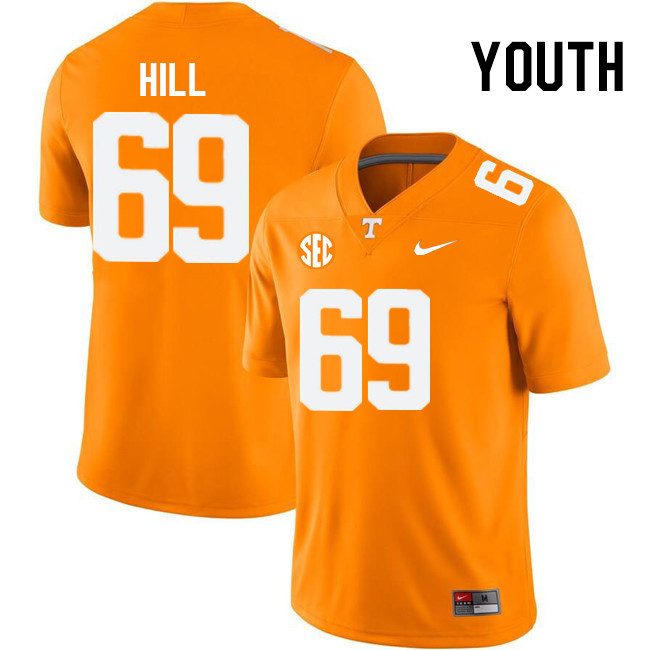 Youth #69 Gus Hill Tennessee Volunteers College Football Jerseys Stitched Sale-Orange